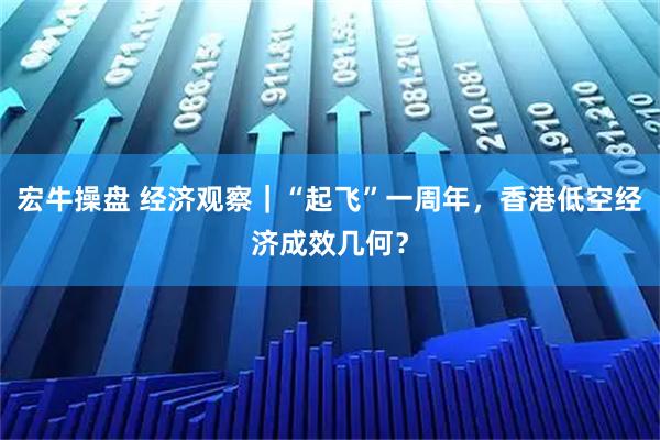 宏牛操盘 经济观察｜“起飞”一周年，香港低空经济成效几何？
