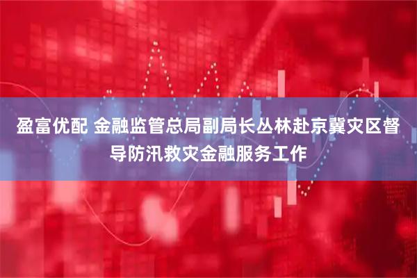 盈富优配 金融监管总局副局长丛林赴京冀灾区督导防汛救灾金融服务工作